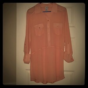 Lightweight Coral Button Up